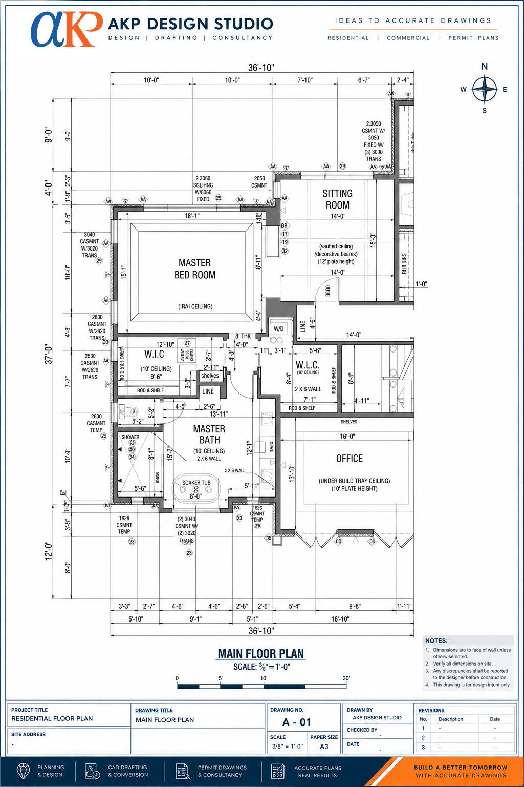 Branded AKP Design Studio floor plan drawing sheet