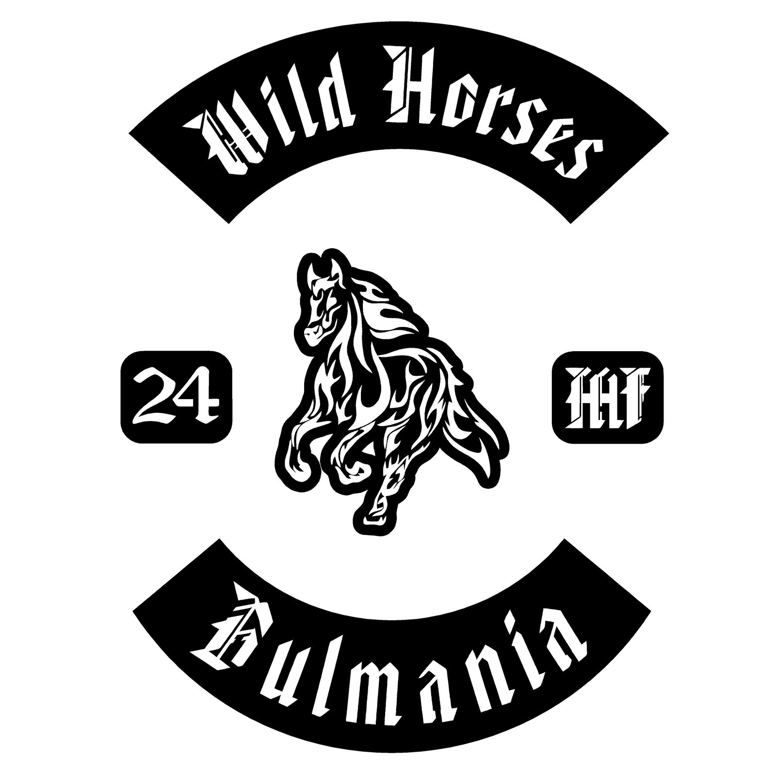 Circular badge design with lettering and center graphic vectorized for cutting