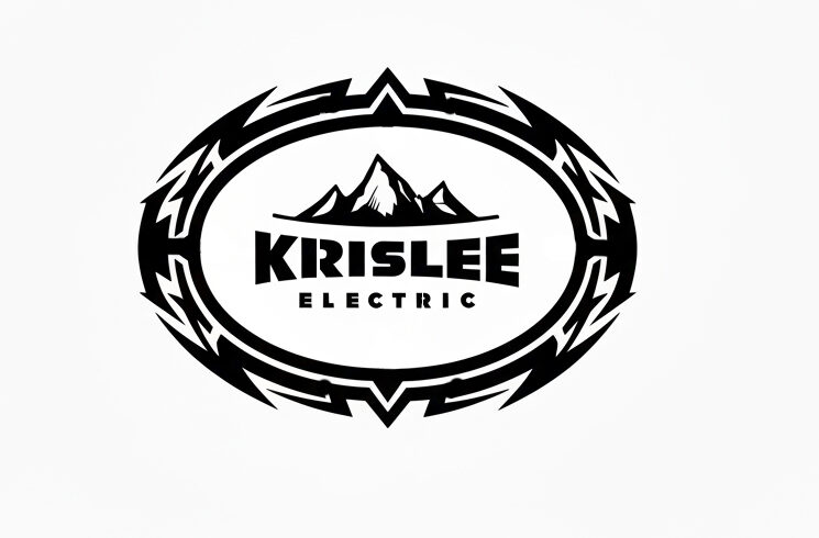 Oval company logo with mountain graphic vectorized for cutting